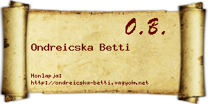 Ondreicska Betti névjegykártya